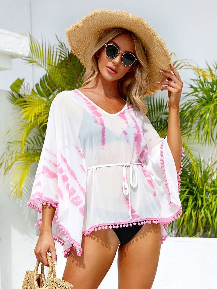  Scoop Neck  Women Cover Ups  Kimonos 1536