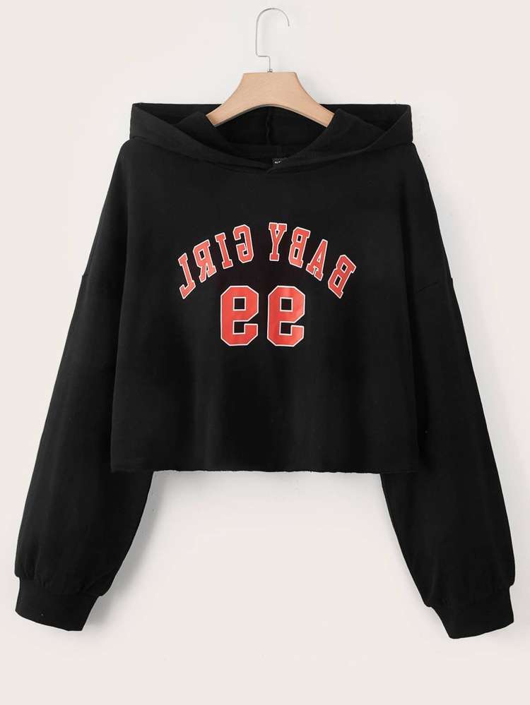 Hooded Regular Fit White Letter Plus Size Sweatshirts 131