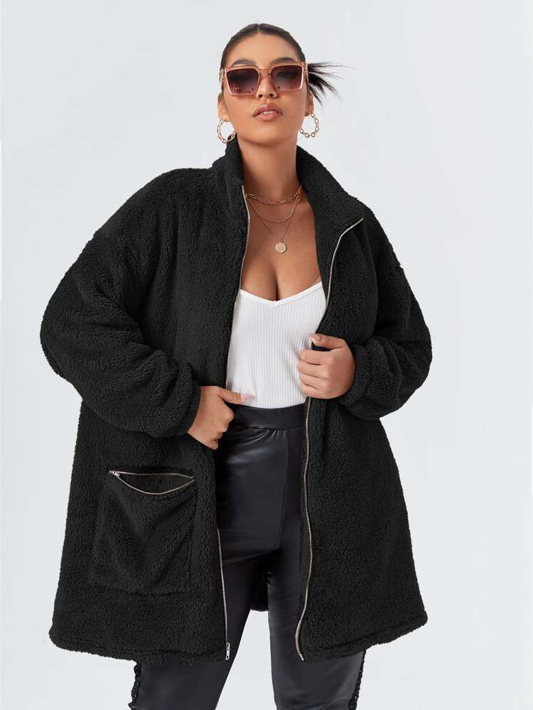  Oversized Long Sleeve Casual Plus Size Coats 823