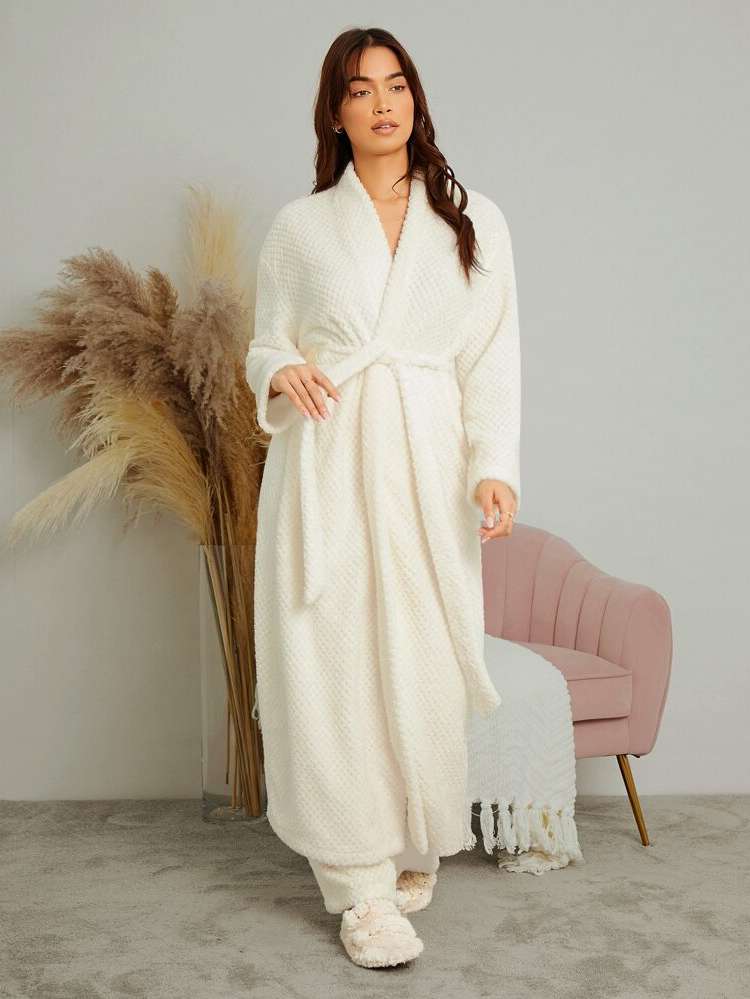 Casual Belted Long Sleeve Women Sleep  Lounge 1803