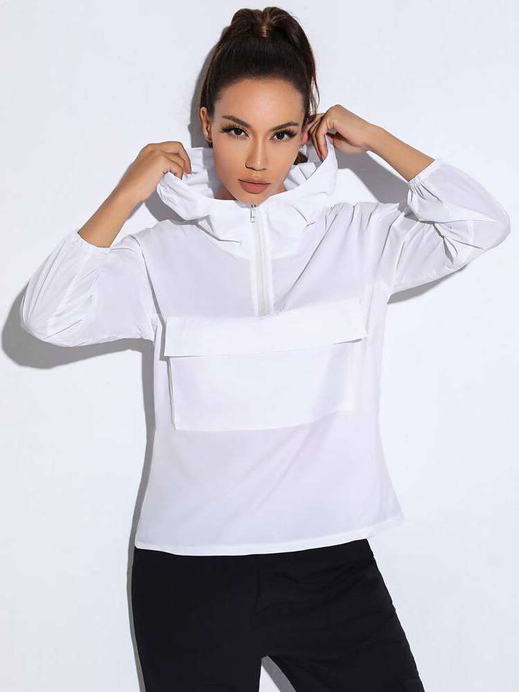  Pocket White Women Activewear 1034