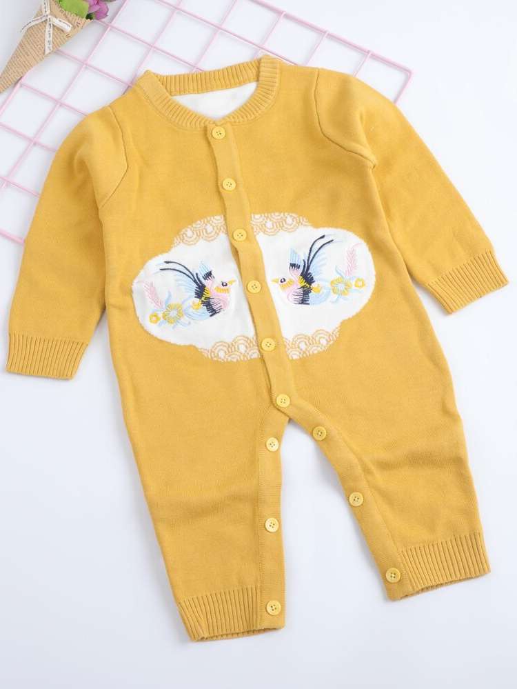 Baseball Collar Long Sleeve Long Casual Baby Clothing 1616