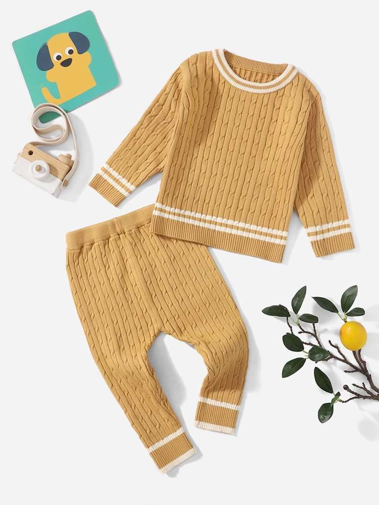 Striped  Yellow Baby Clothing 9449