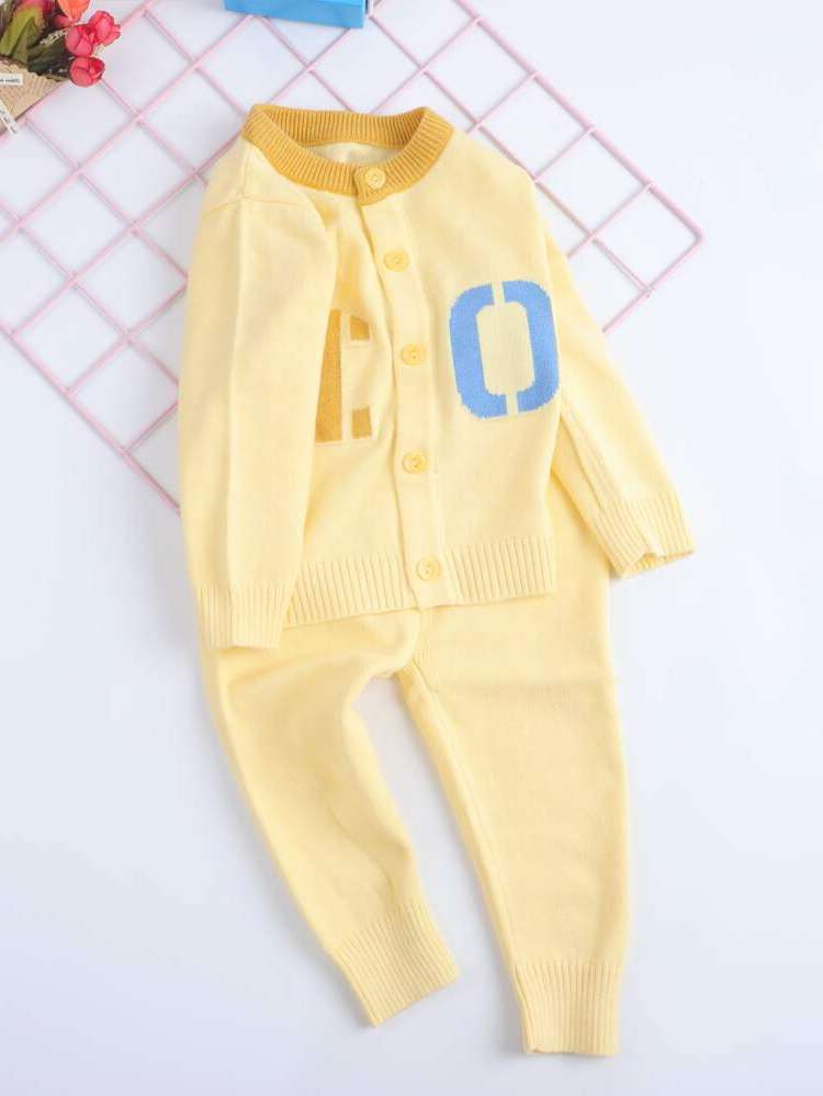 Yellow Letter Long Sleeve Baby  Mom 7275