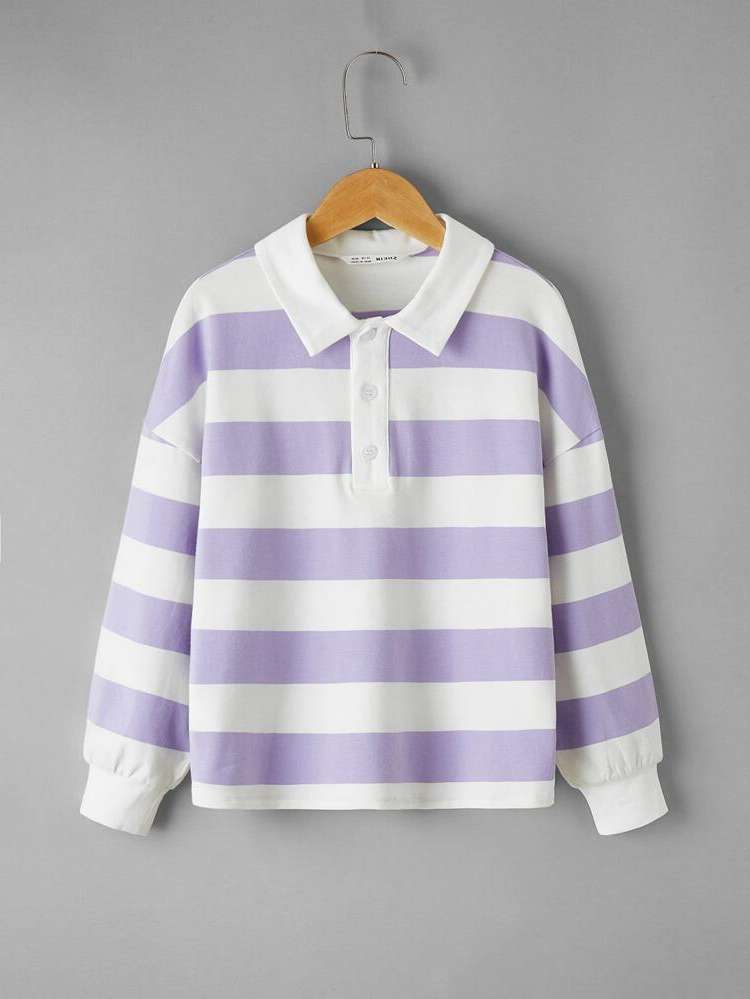 Polo Colorblock Regular Long Sleeve Girls Clothing 183