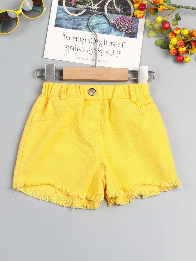 Yellow Plain Girls Bottoms 8088