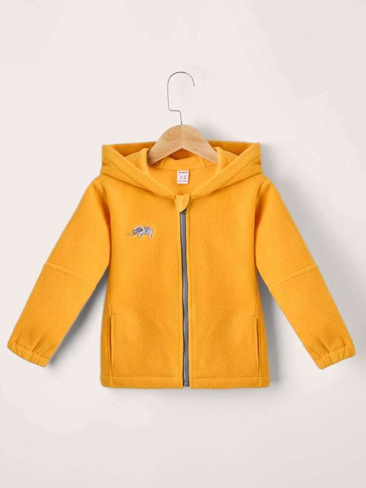 Pocket Yellow Hooded Regular Fit Toddler Boys Clothing 3571