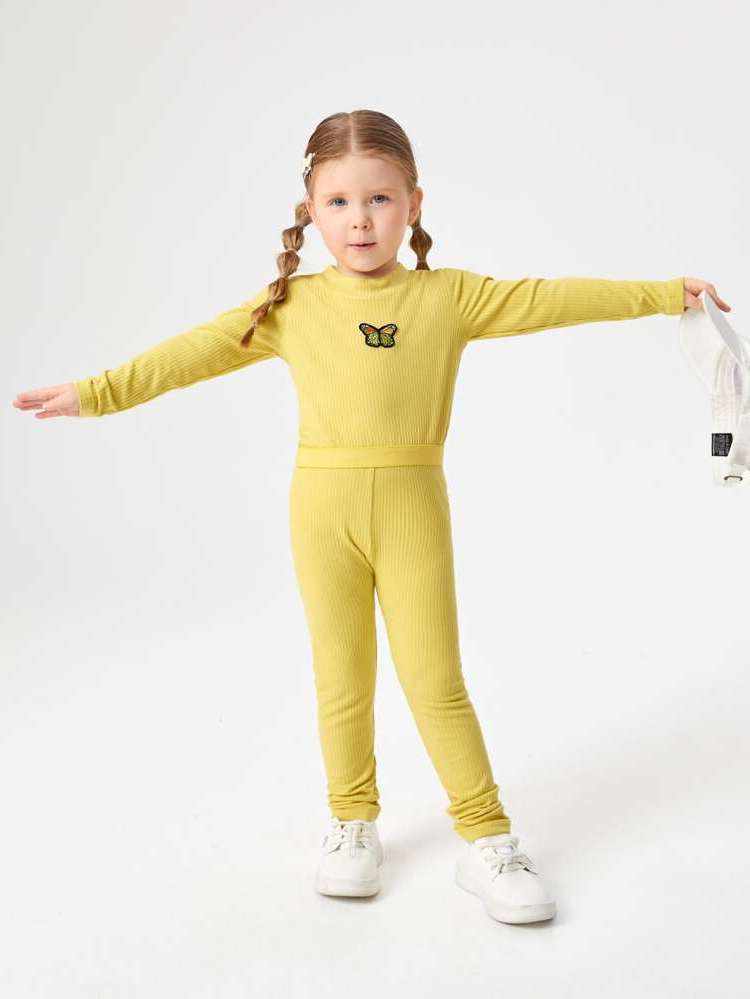  Butterfly Yellow Long Sleeve Kids Clothing 764