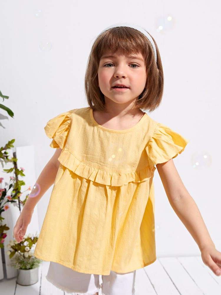  Regular Round Neck Plain Kids Clothing 596