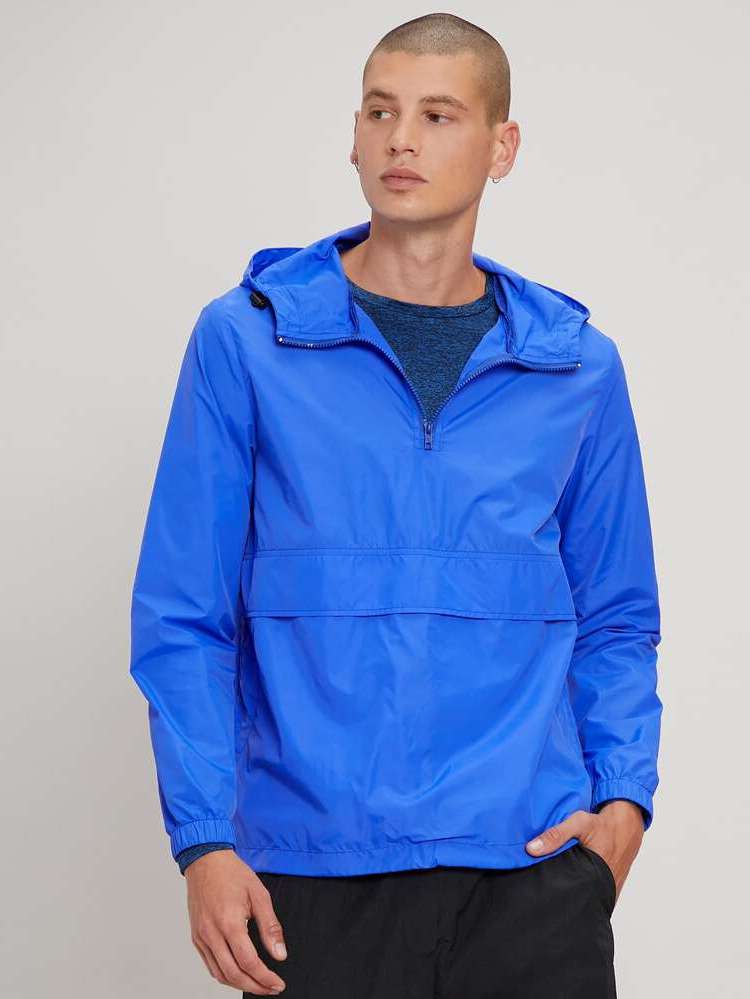 Plain Regular Fit Preppy Hooded Men Outerwear 137