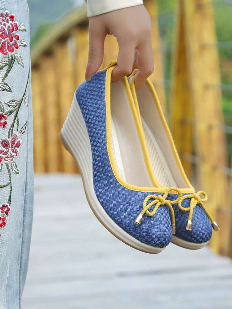  Bow Yellow Women Shoes 3502