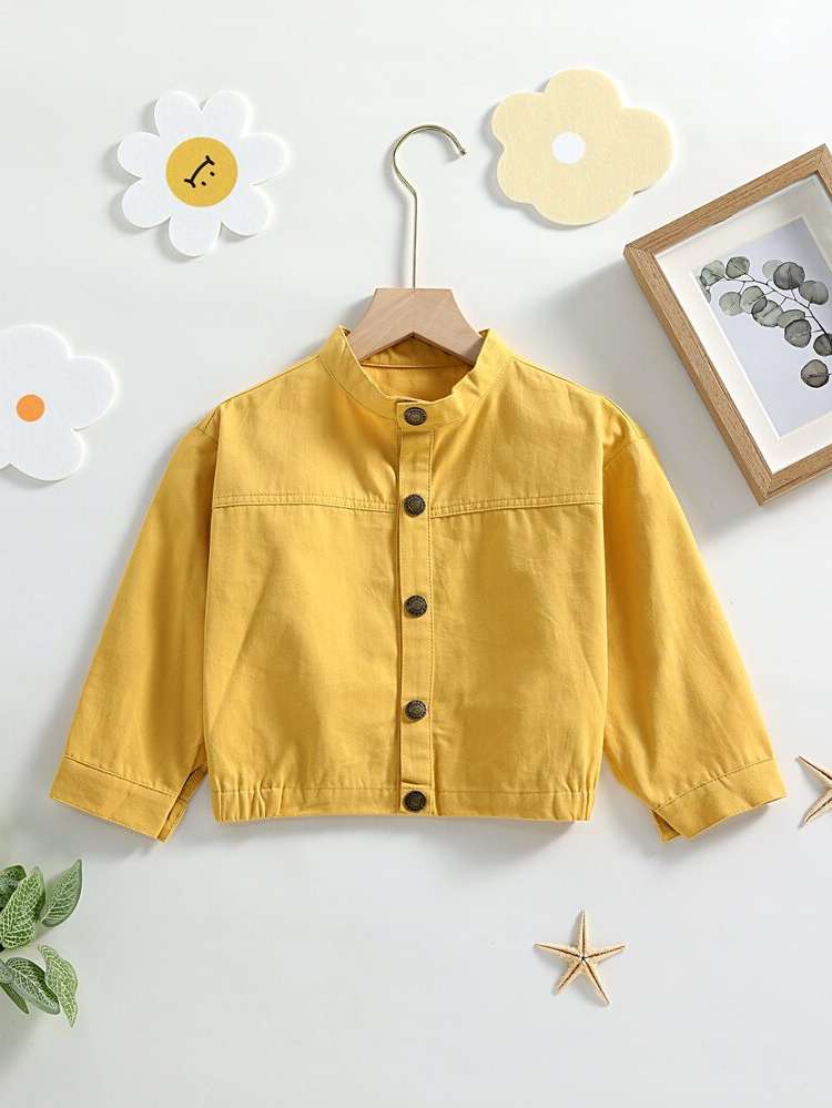  Stand Collar Regular Fit Yellow Kids Clothing 5077