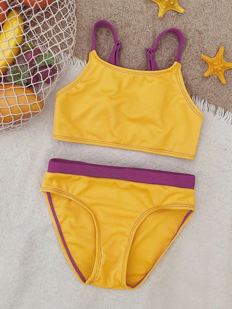 Plain  Toddler Girl Bikini Sets 9173