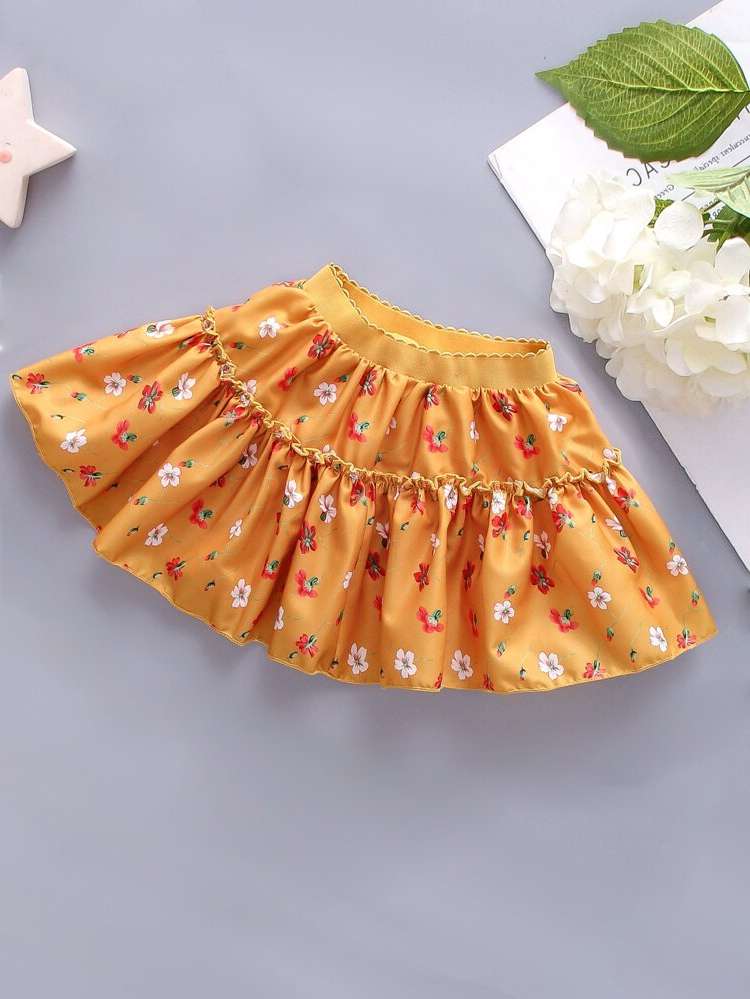  Floral Frill Short Toddler Girl Skirts 5888