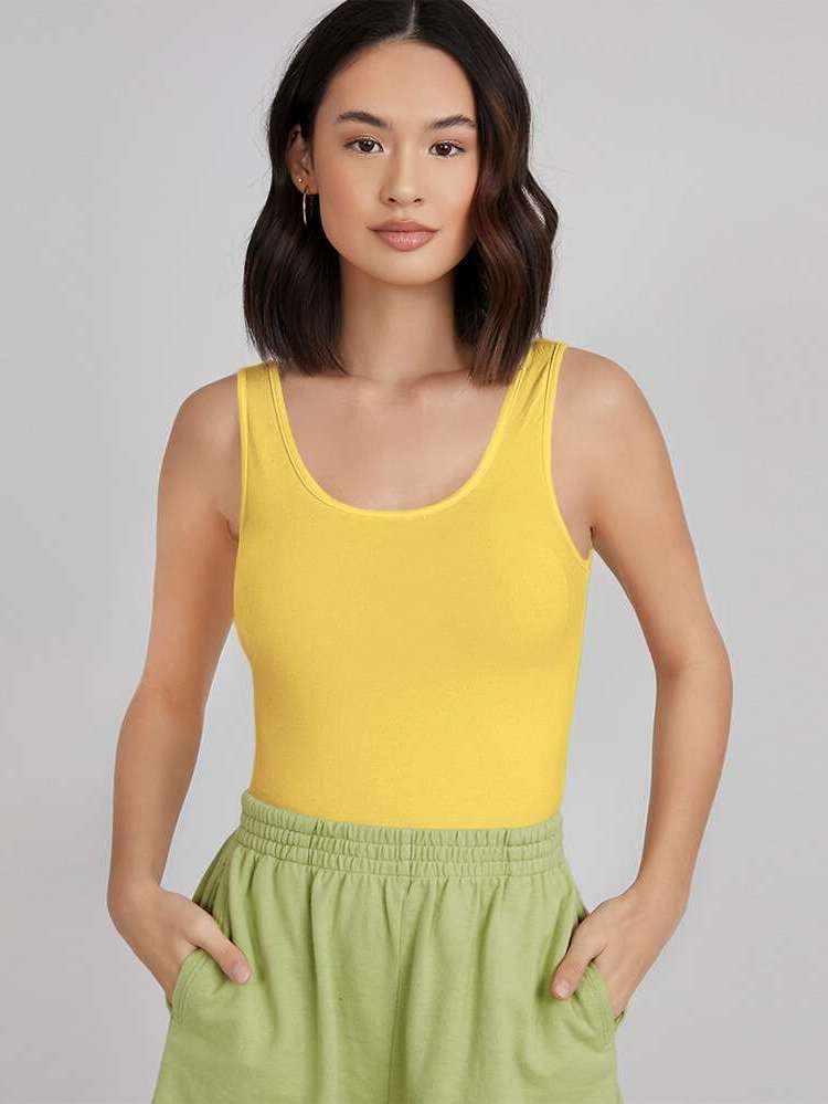 Crop Scoop Neck Slim Fit Women Tops, Blouses  Tee 8487