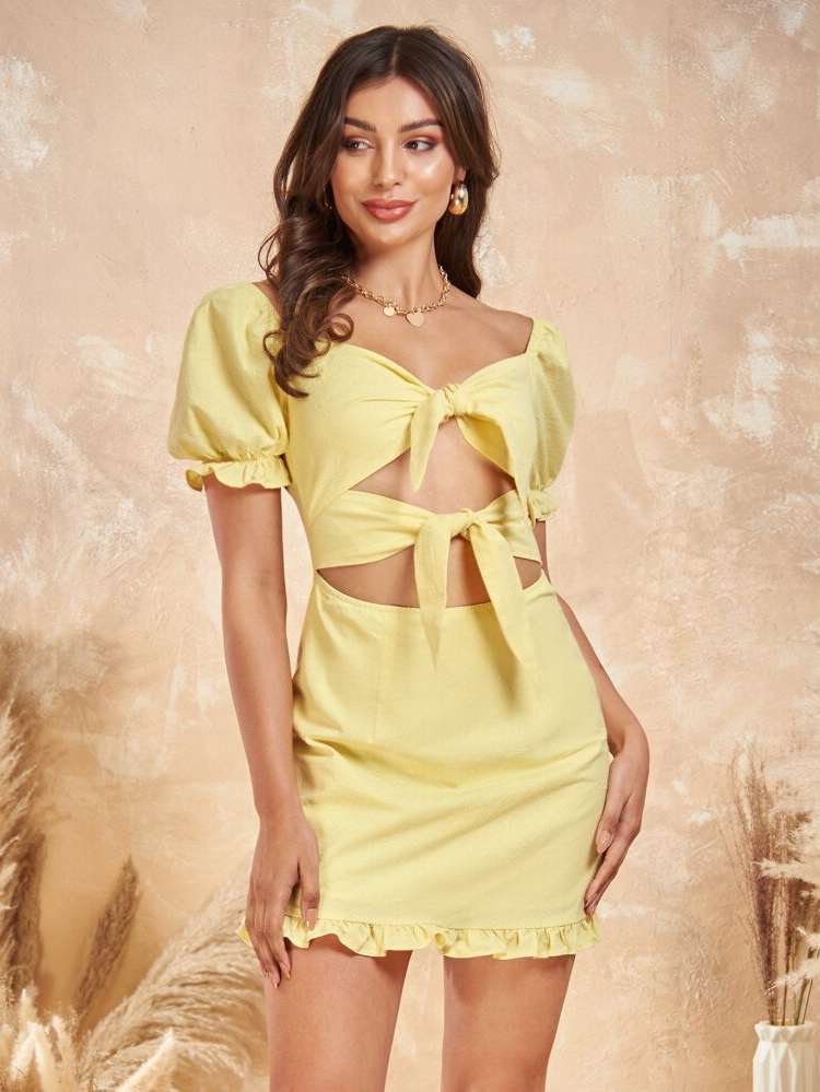  Sexy Short Sleeve Plain Women Dresses 4162