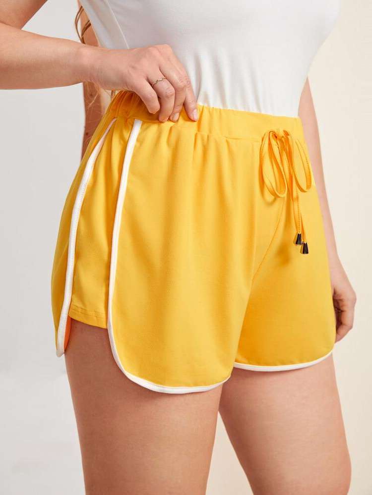  Regular Fit Sporty Plus Size Shorts 7356