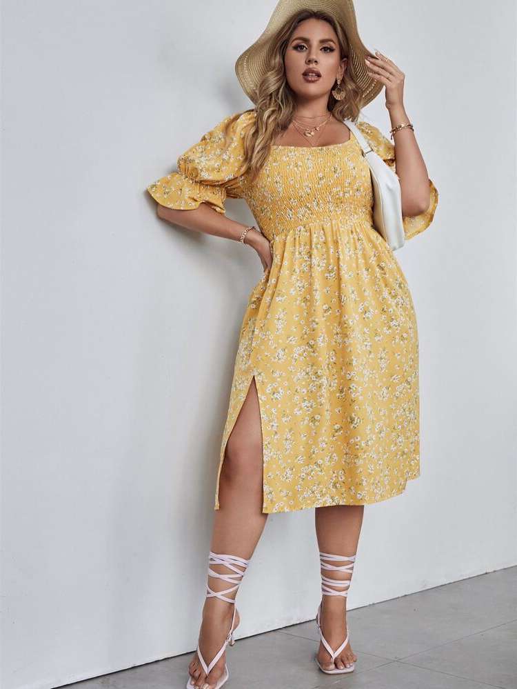  Scoop Neck Regular Fit Plus Size Dresses 7256